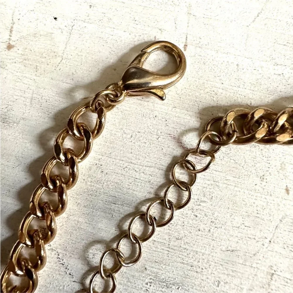 L.JTM gold tone and black necklace